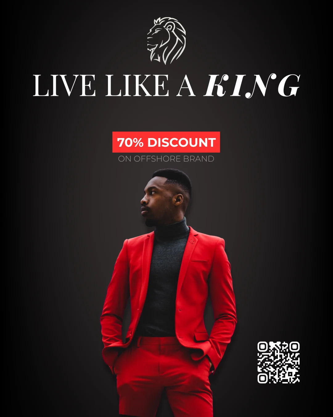 Live Like a King fashion promotion poster