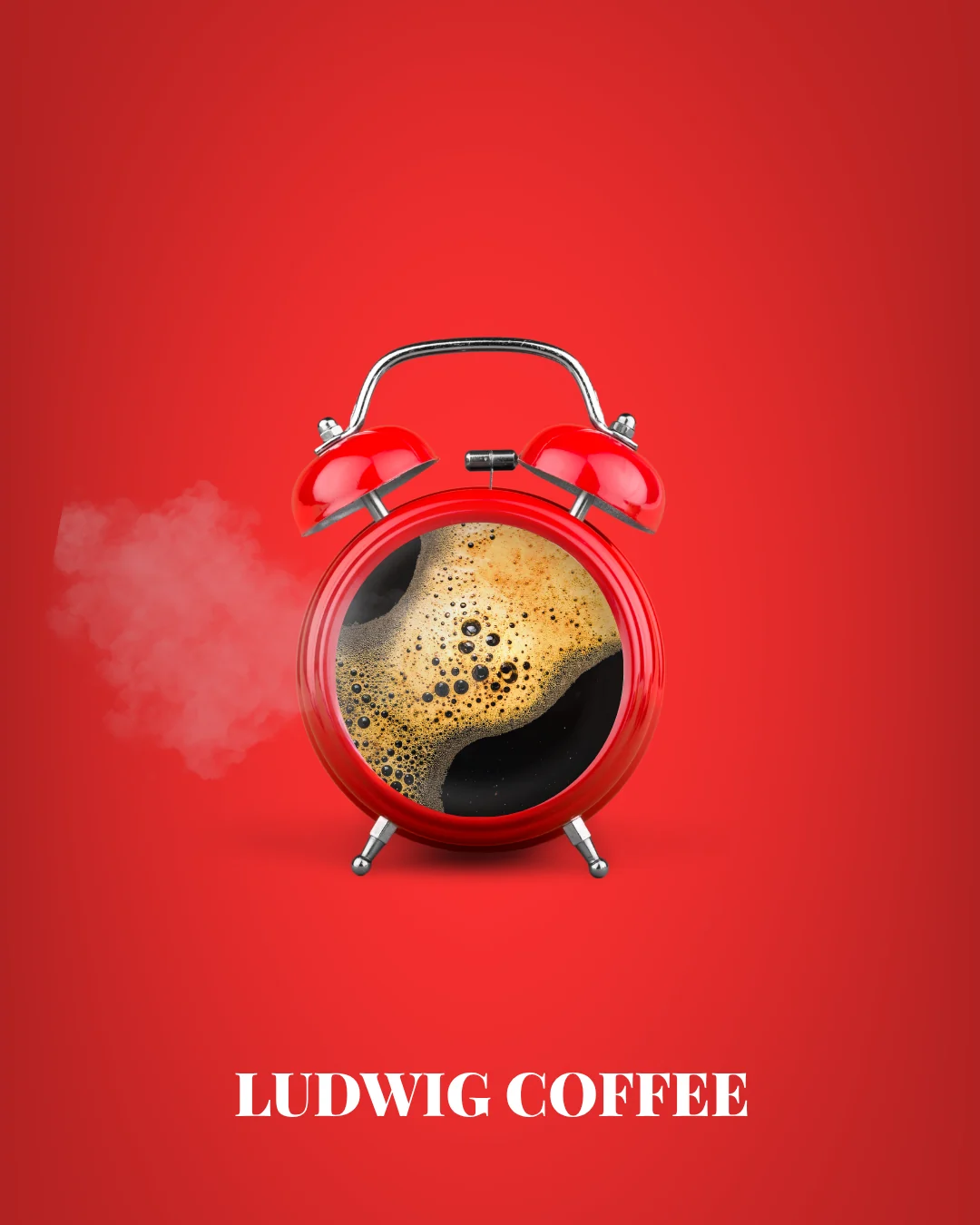 Ludwig Coffee visual metaphor poster